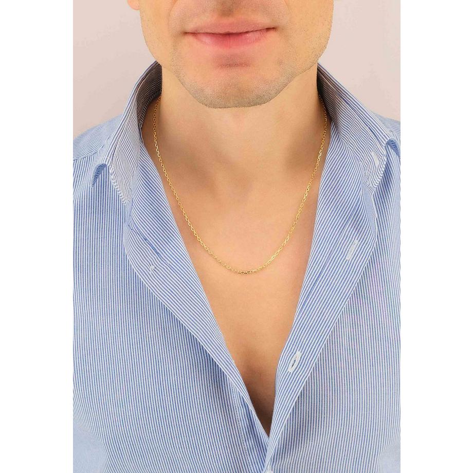 MUAU Schmuck  Collier Anker Gelbgold 750, 2mm, 45cm 