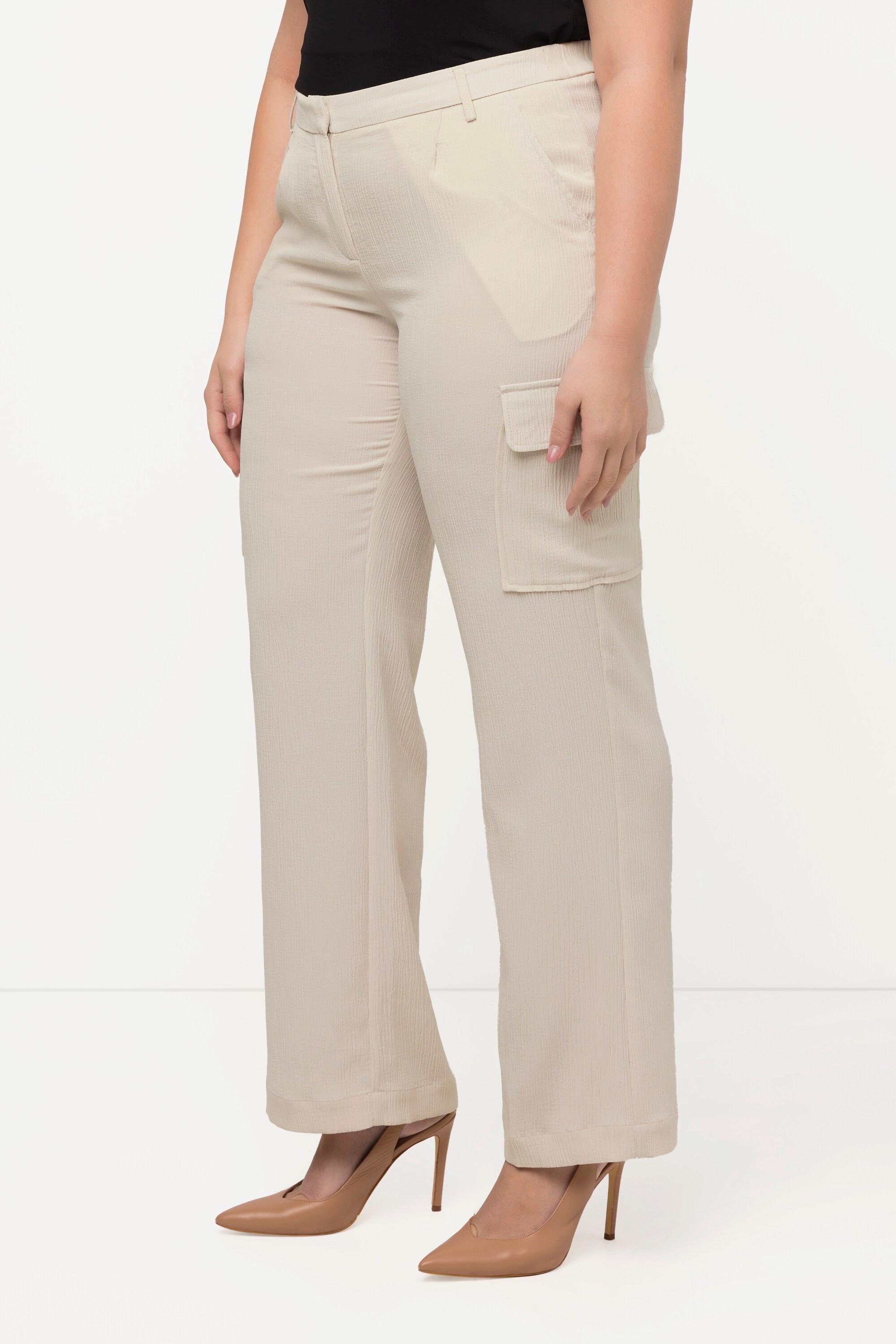 Ulla Popken Pantaloni cargo taglio gamba ampio tasche cargo gancino  