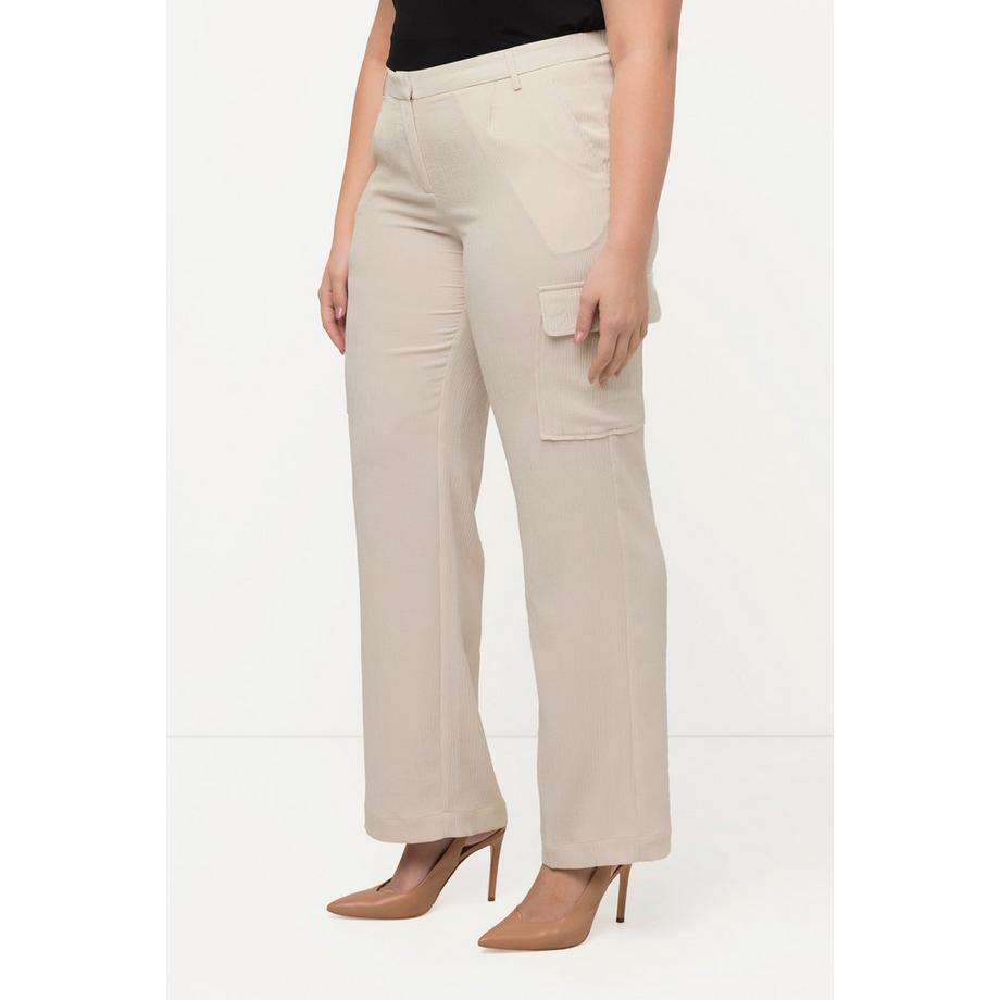Ulla Popken Pantalon cargo jambe large Poches cargo agrafe de fermeture  