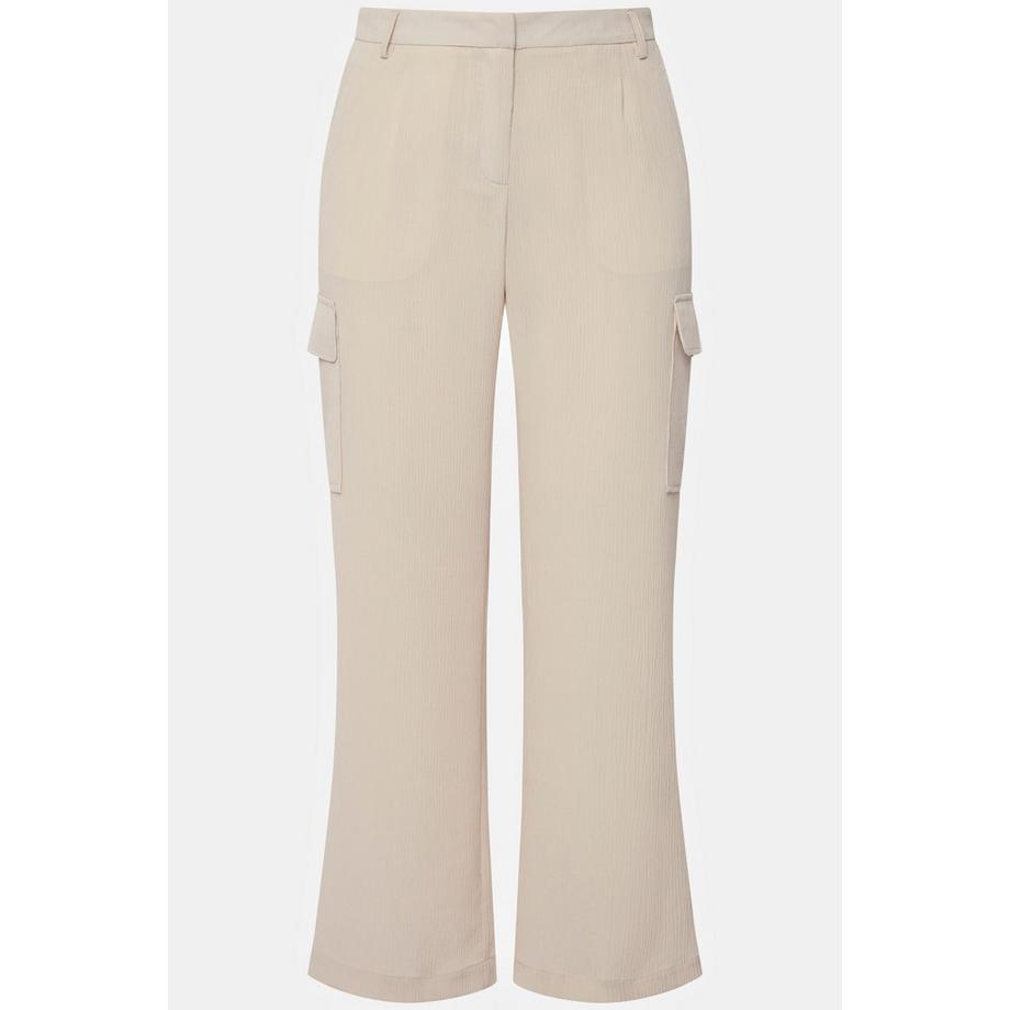 Ulla Popken Pantalon cargo jambe large Poches cargo agrafe de fermeture  