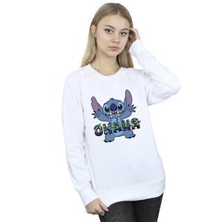 Disney  Lilo And Stitch Ohana Blue Glitch Sweatshirt 