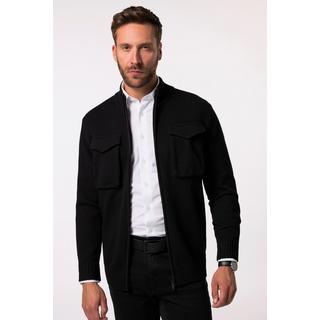 JP1880 Strickjacke Pattentaschen Stehkragen Zipper  