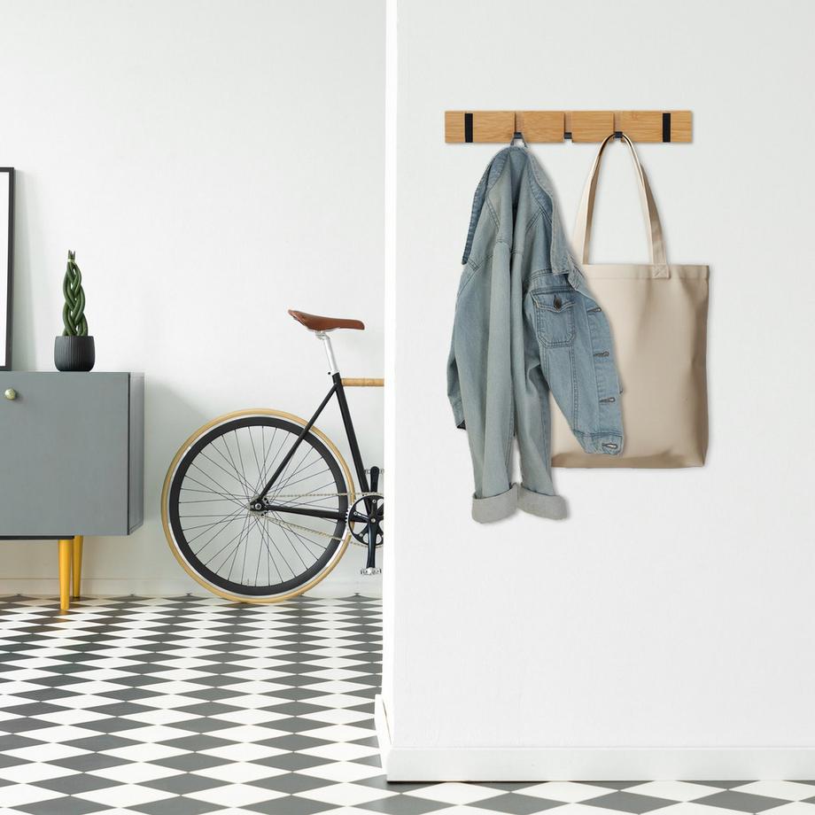 Northix Appendiabiti da parete con ganci pieghevoli  