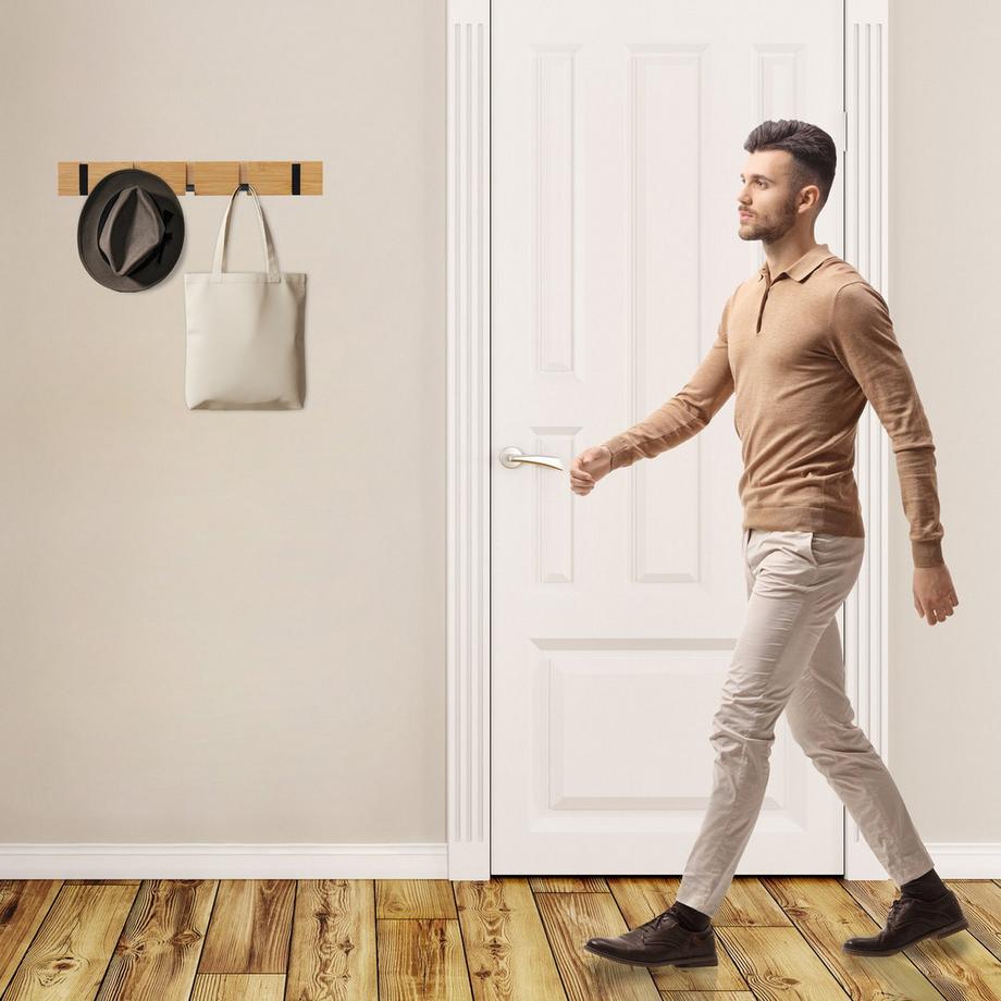 Northix Appendiabiti da parete con ganci pieghevoli  