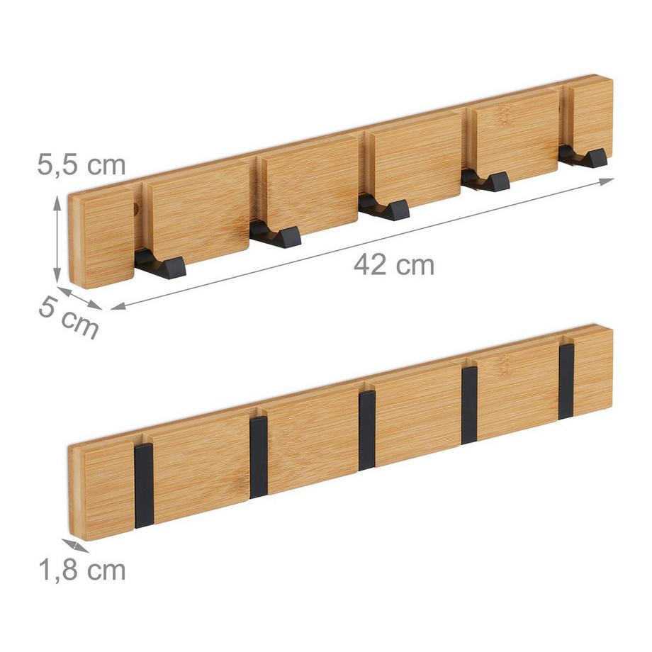 Northix Appendiabiti da parete con ganci pieghevoli  