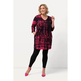 Ulla Popken  Longshirt, Batikdruck, A-Linie, V-Ausschnitt, 3/4-Arm 