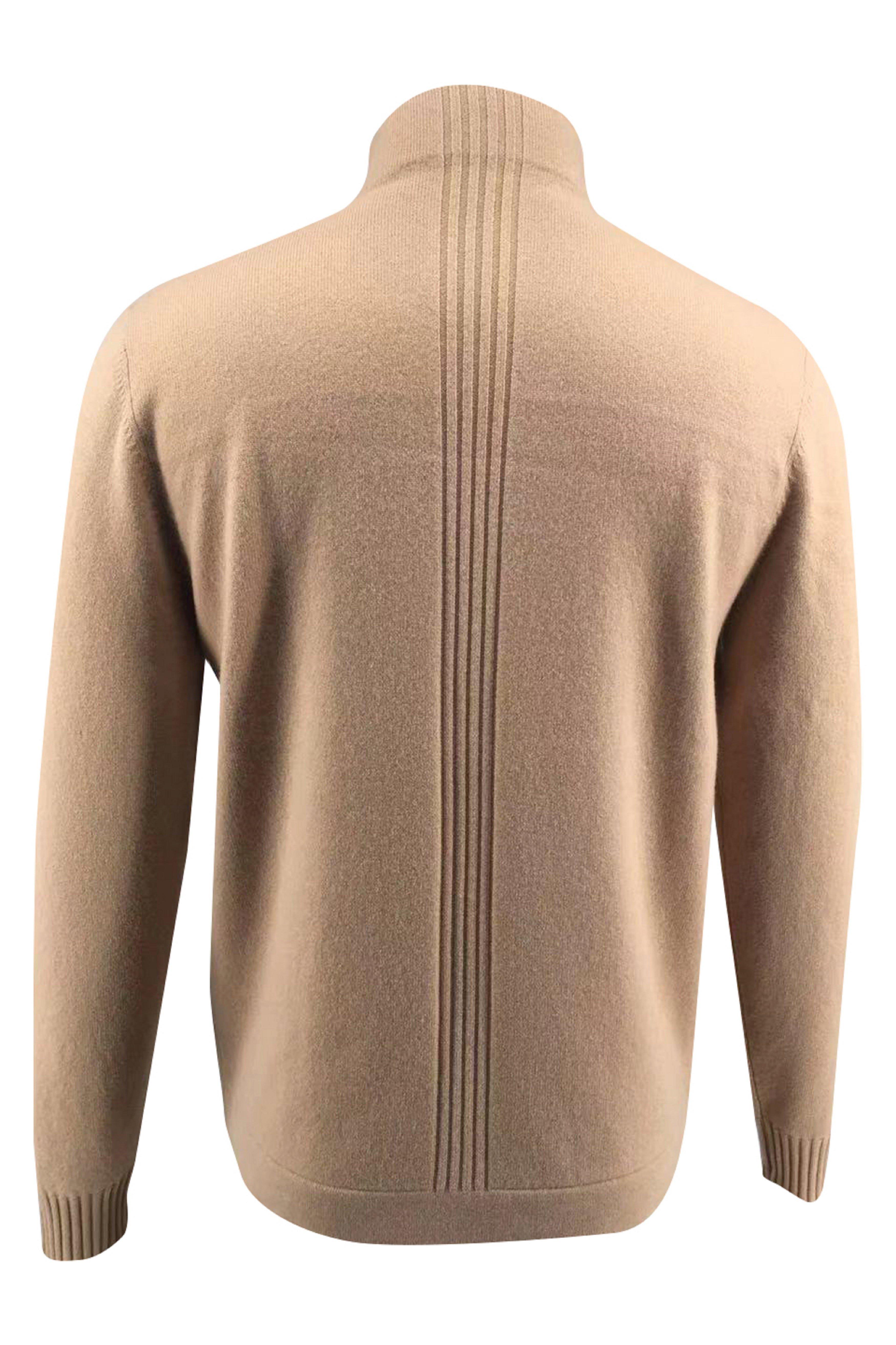 Bellemere New York  Merino-Pullover mit halbem Reißverschluss für Herren 