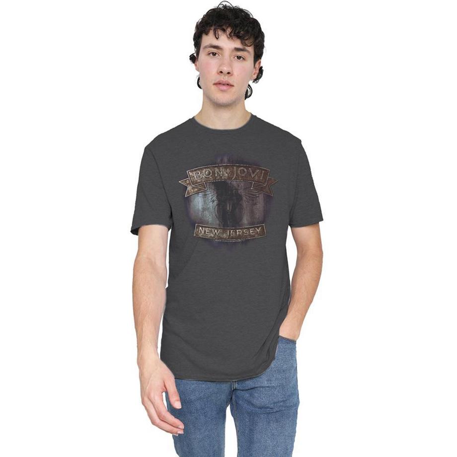 Bon Jovi T-Shirt New Jersey Chiné  