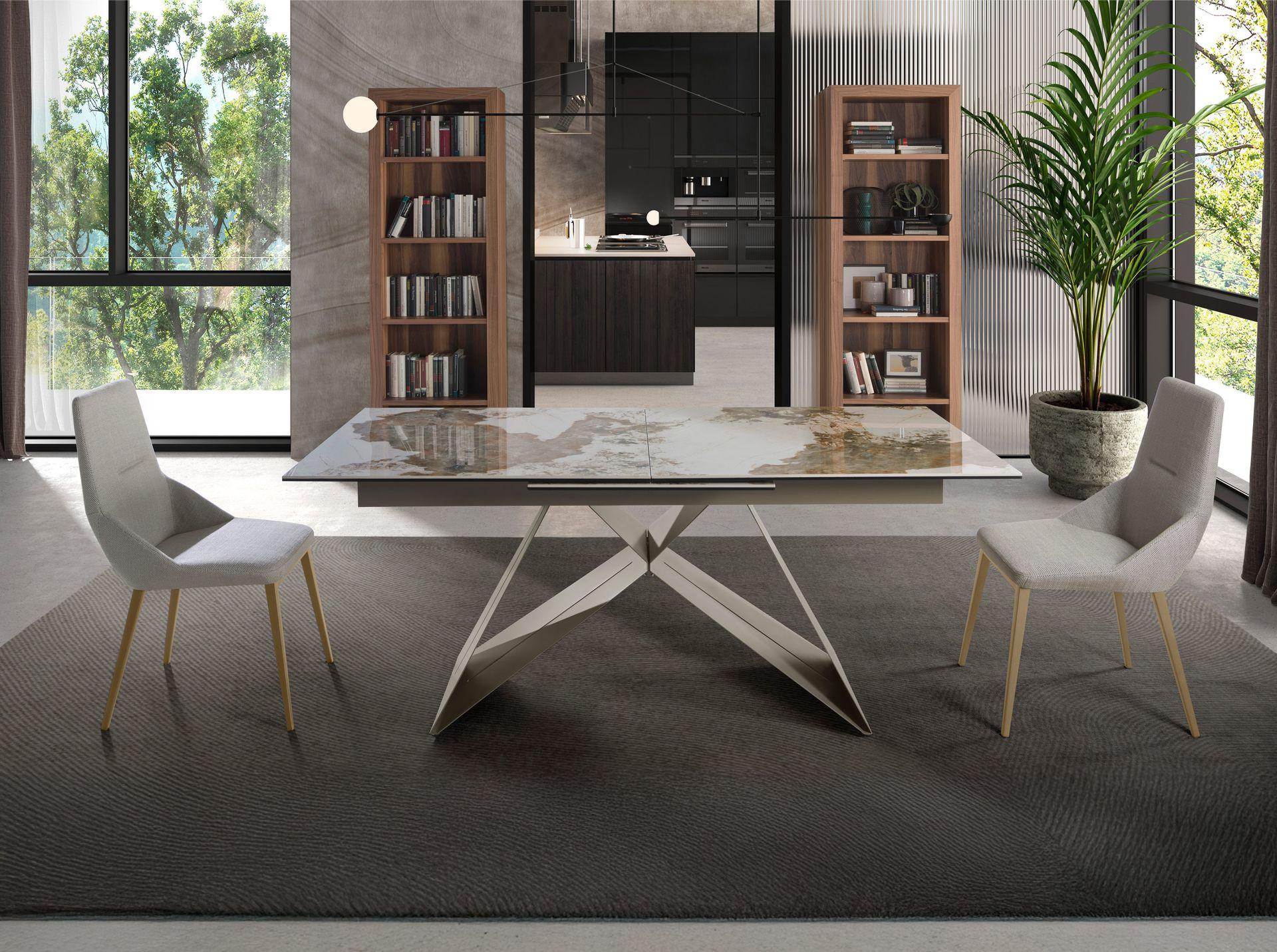 ANGEL CERDA Chaise en tissu gris clair  