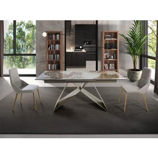 ANGEL CERDA Chaise en tissu gris clair  