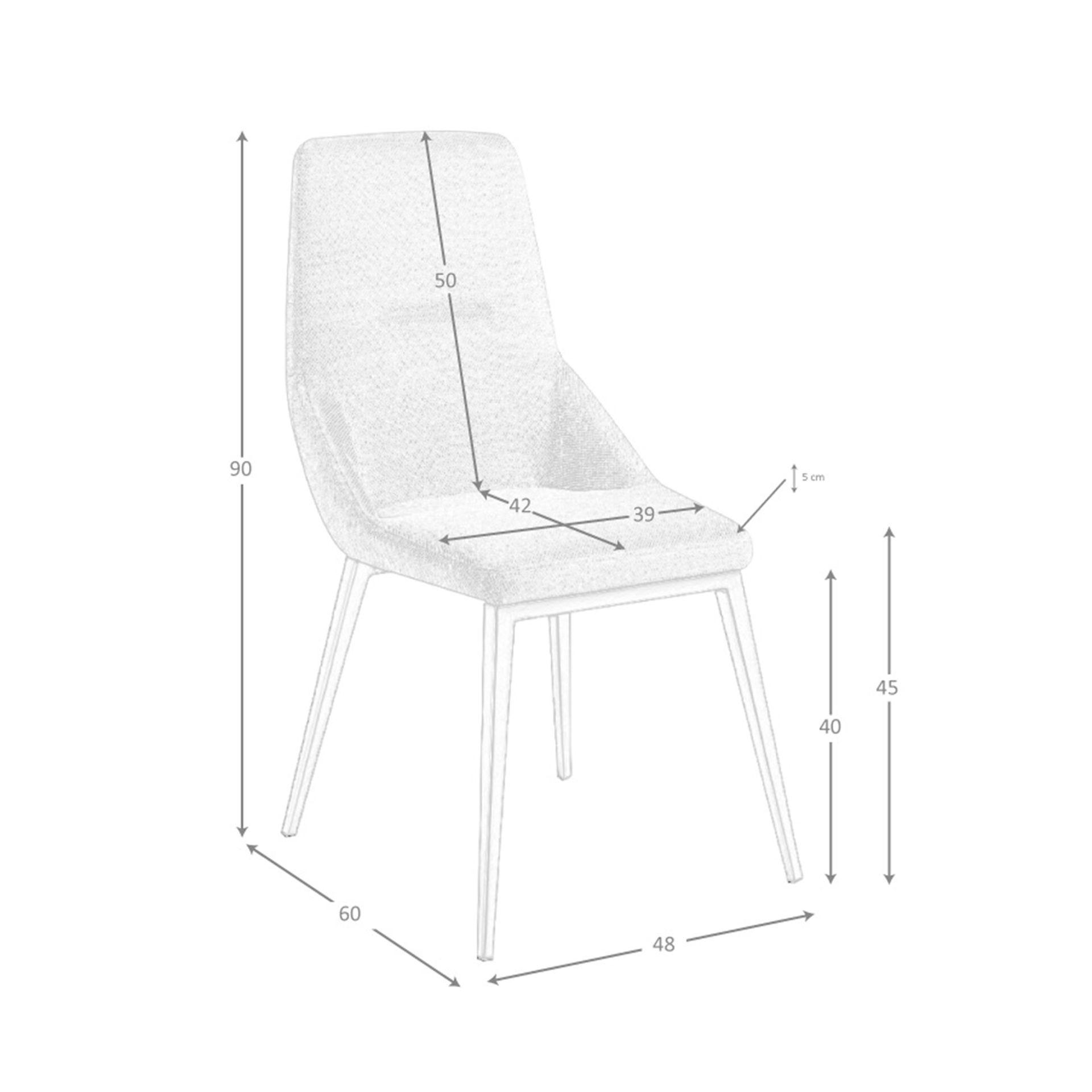 ANGEL CERDA Chaise en tissu gris clair  