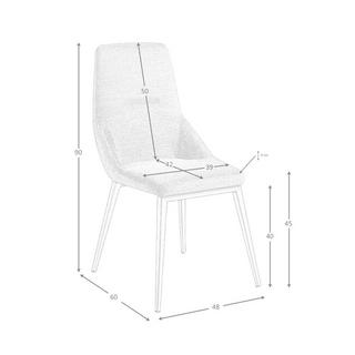 ANGEL CERDA Chaise en tissu gris clair  