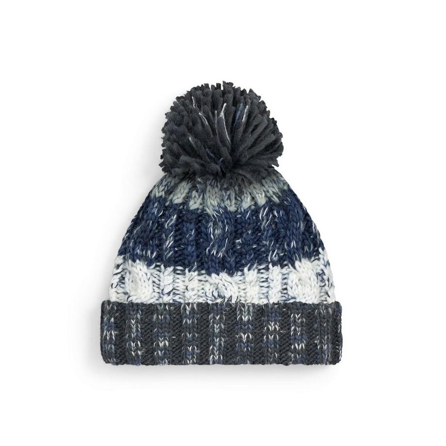 Beechfield Bonnet à Pompon avec Bord Côtelé  