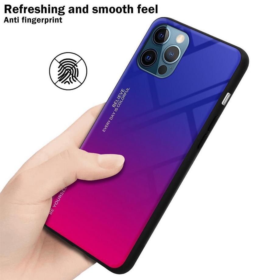 Cadorabo  Cadorabo Hülle kompatibel mit Apple iPhone 13 - Zweifarbige Schutzhülle aus TPU Silikon und Rückseite aus Tempered Glas 