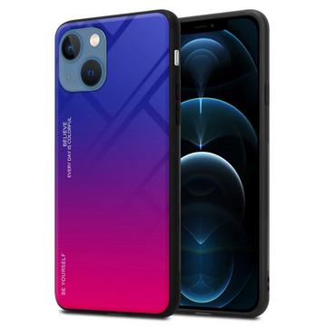 Cadorabo Hülle kompatibel mit Apple iPhone 13 - Zweifarbige Schutzhülle aus TPU Silikon und Rückseite aus Tempered Glas
