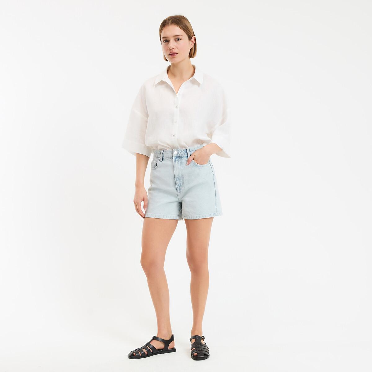 La Redoute Collections Short en denim taille haute  