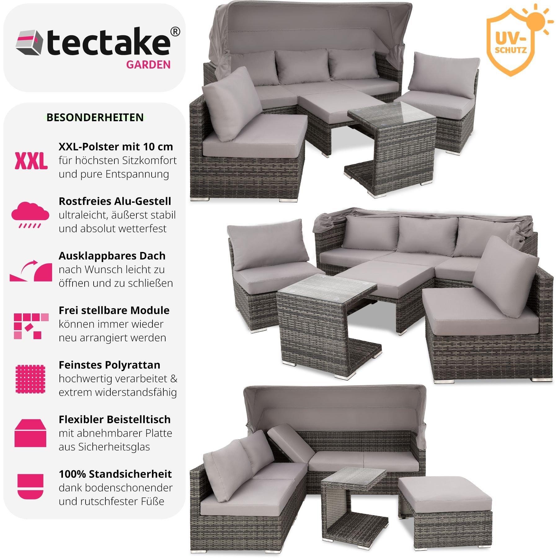 Tectake Canapé de jardin San Marino avec structure en aluminium  