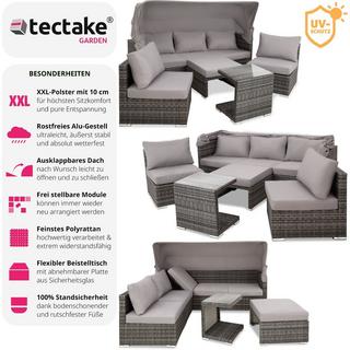 Tectake Canapé de jardin San Marino avec structure en aluminium  