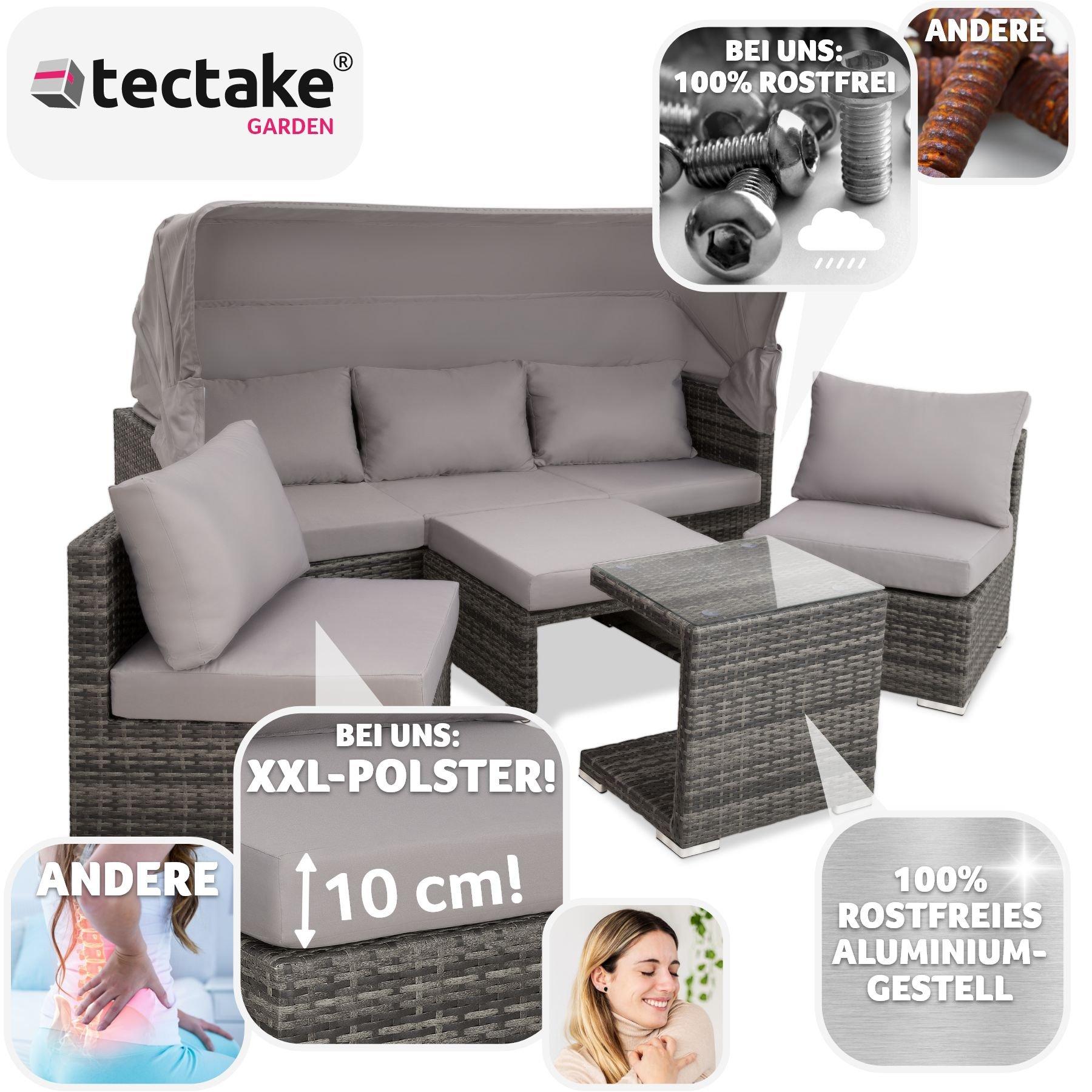 Tectake Canapé de jardin San Marino avec structure en aluminium  