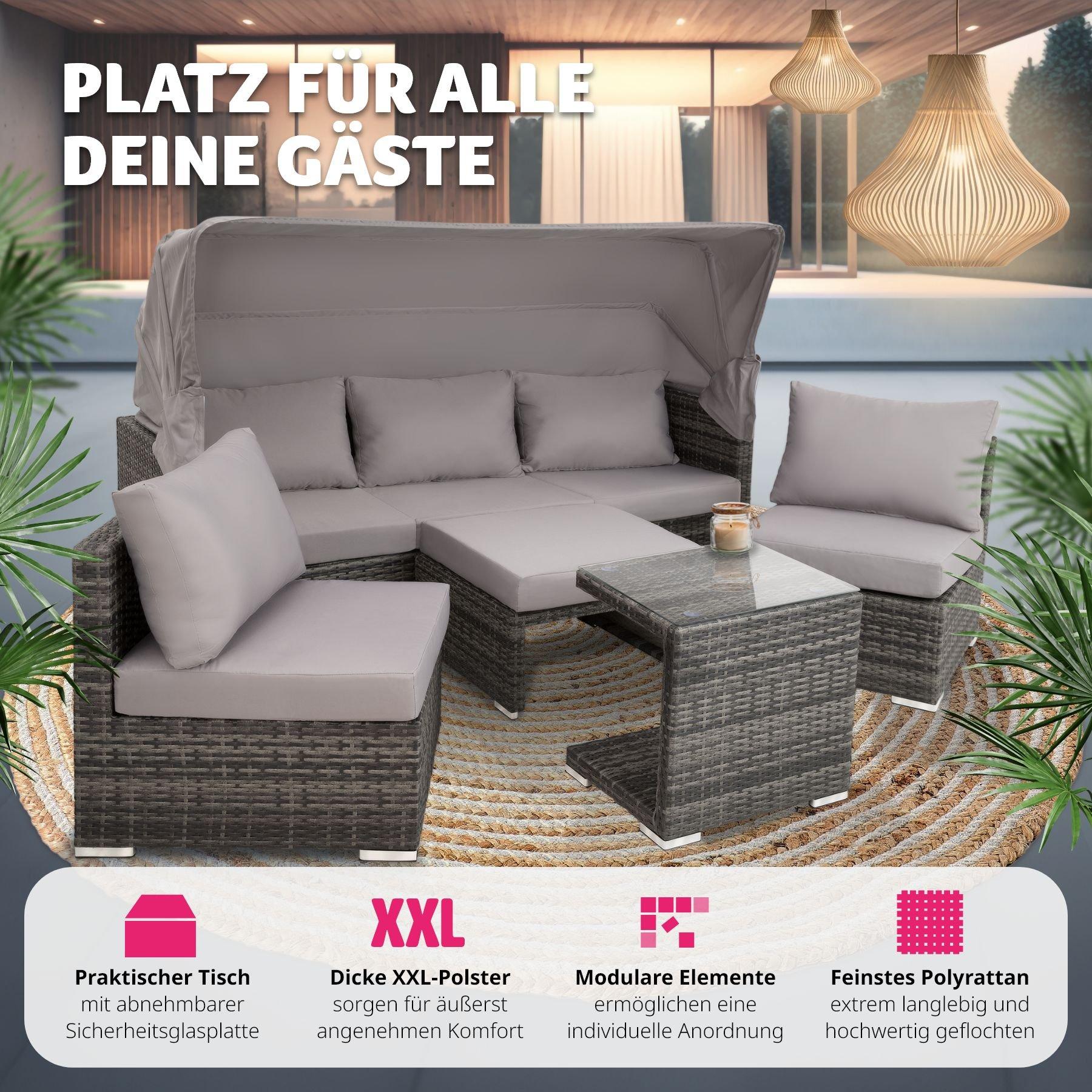 Tectake Canapé de jardin San Marino avec structure en aluminium  