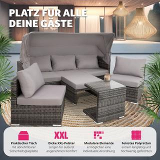 Tectake Canapé de jardin San Marino avec structure en aluminium  