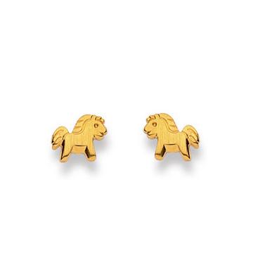 Clous d'oreilles cheval or jaune 750, 7mm