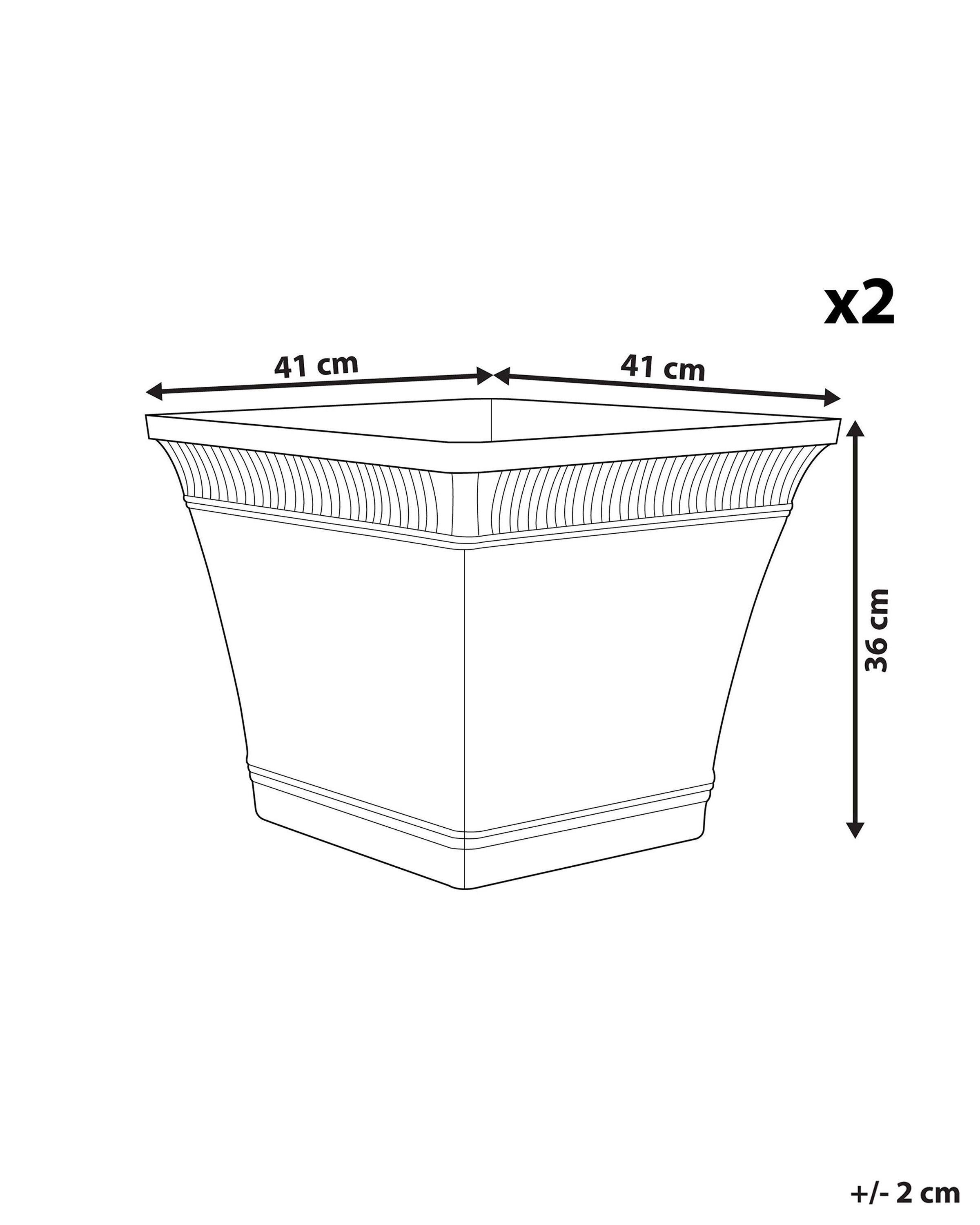 Beliani Lot de 2 pots de fleurs en Fibre d'argile Traditionnel PSATHA  