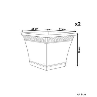 Beliani Lot de 2 pots de fleurs en Mélange de pierre Traditionnel PSATHA  