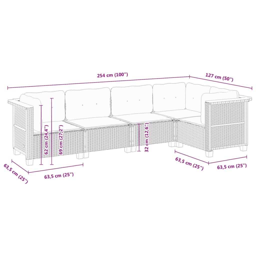 VidaXL set divano da giardino Polirattan  