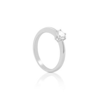 Solitaire Ring Diamant 0.50ct. Weissgold 750