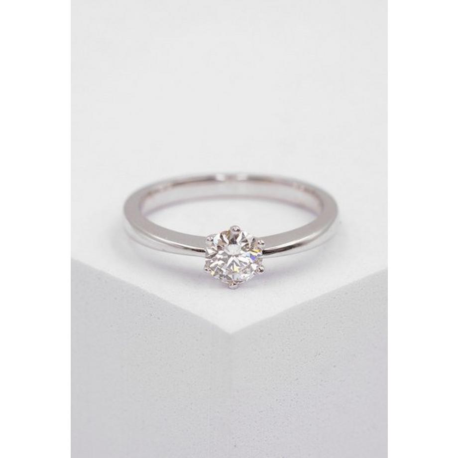 MUAU Schmuck  Bague Solitaire Diamant 0.50ct. or blanc 750 