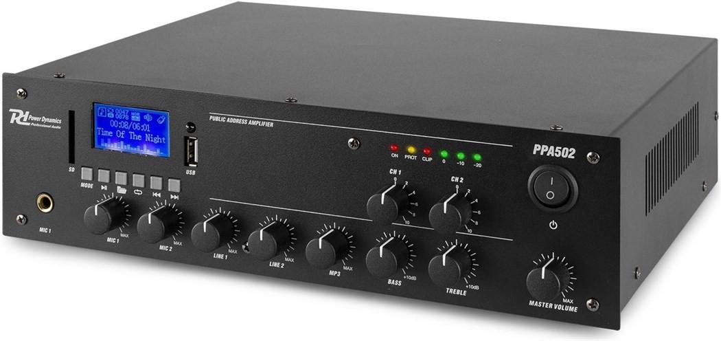 Power Dynamics  PPA502 100V 2-Zonen Verstärker 50W 