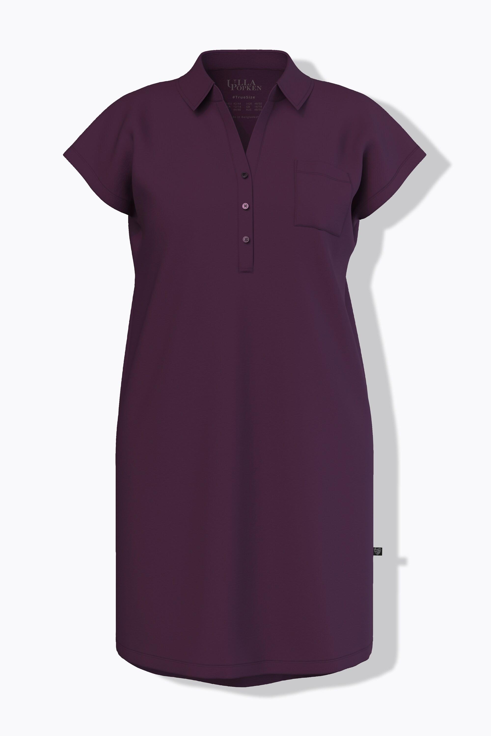 Ulla Popken Camicia da notte oversize collo a camicia scollo a V mezze maniche  