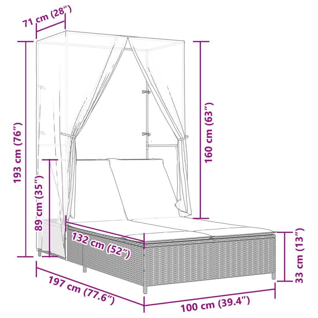 VidaXL Doppel-sonnenliege poly-rattan  