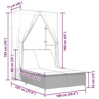 VidaXL Doppel-sonnenliege poly-rattan  