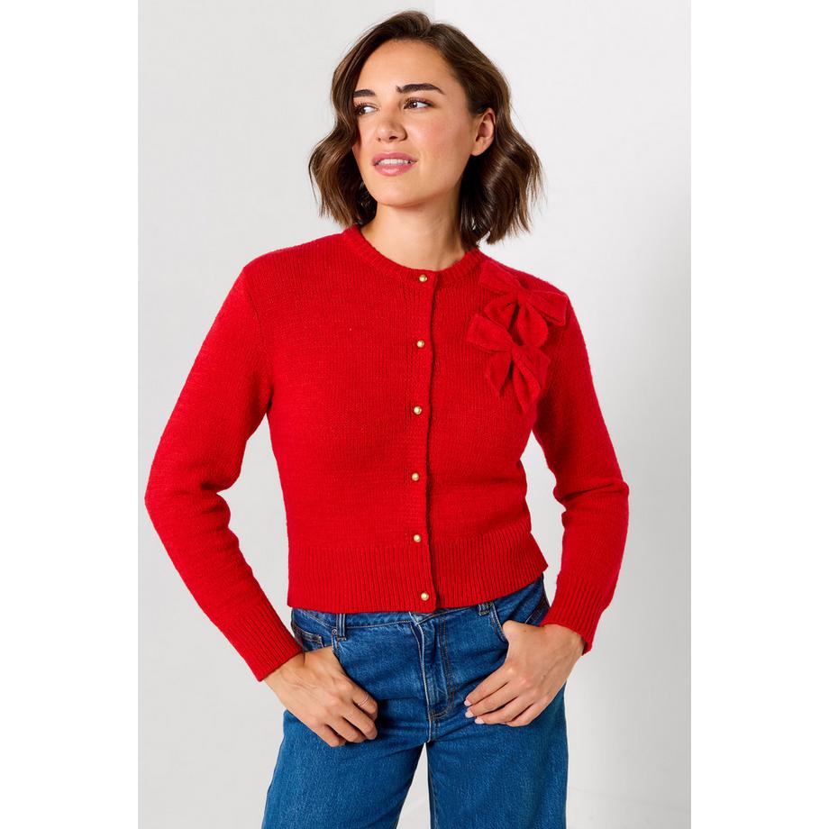 Coco Strickjacke mit Schleifen-Detail