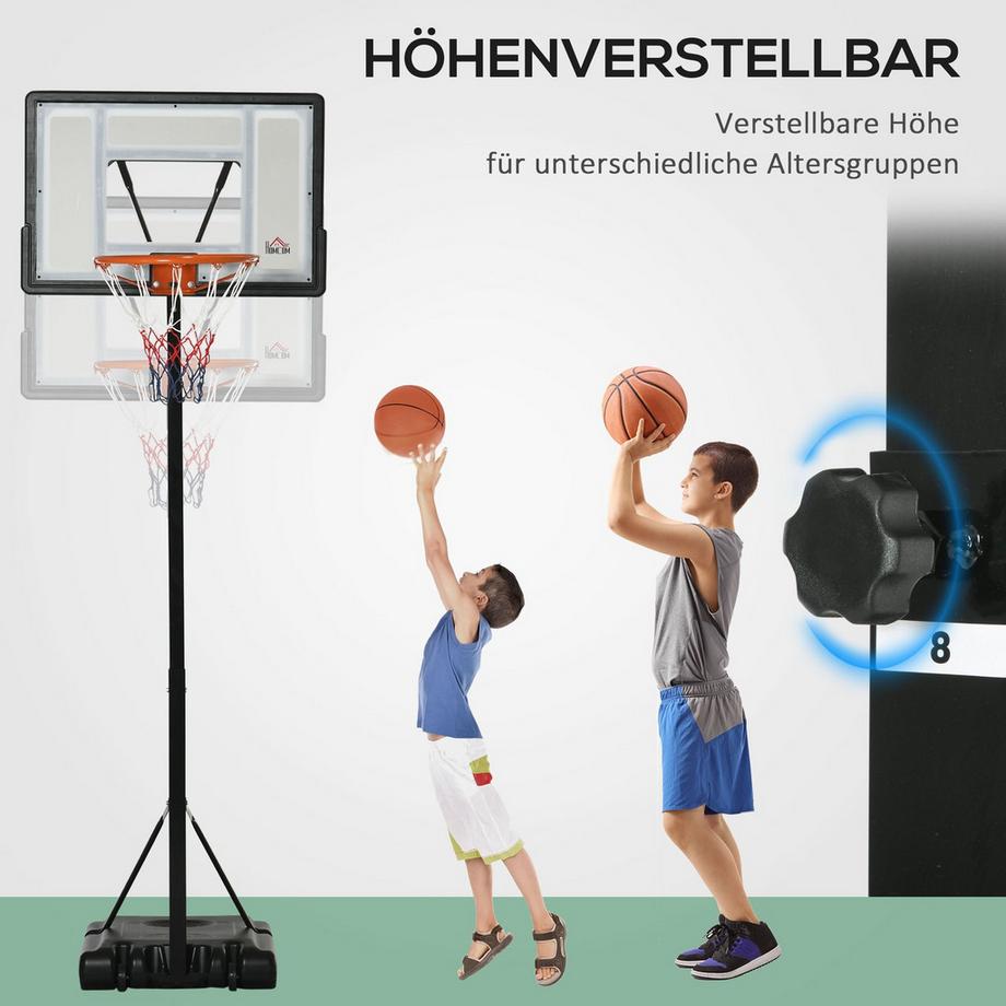 Northio  Basketballkorb Rollbar Höhenverstellbar 260-310Cm Ständer 