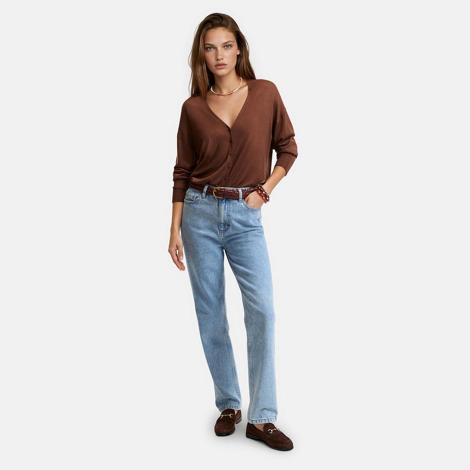 La Redoute Collections Cardigan col v en fine maille  