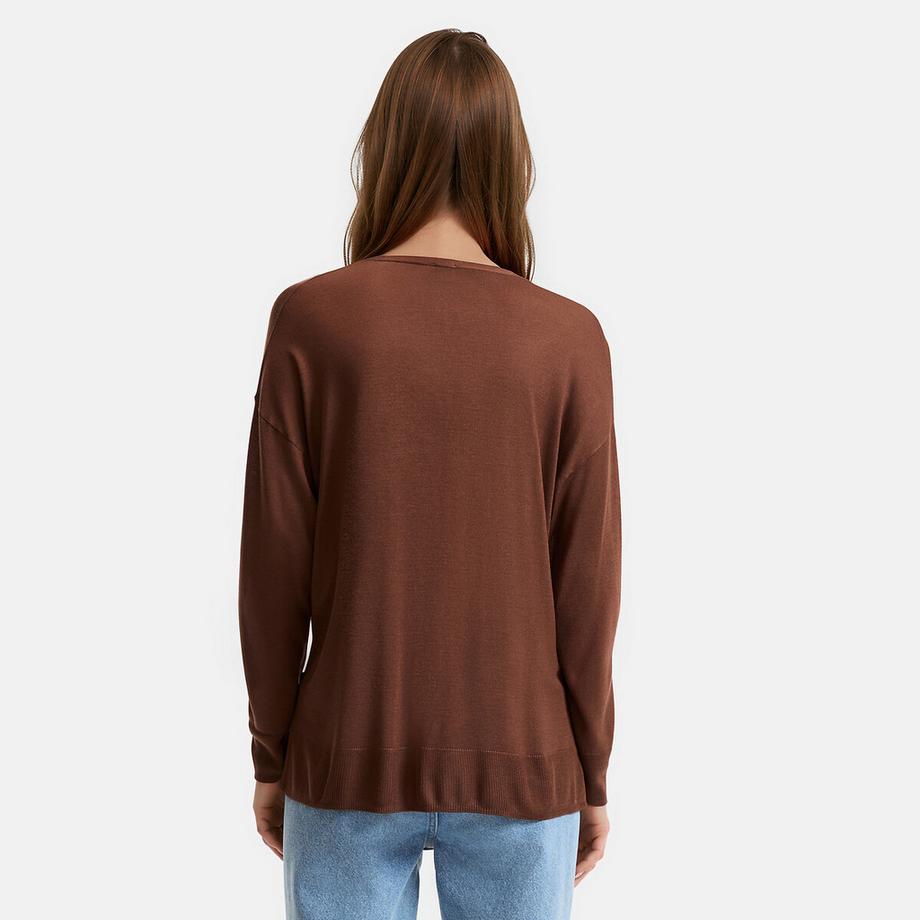 La Redoute Collections Cardigan col v en fine maille  