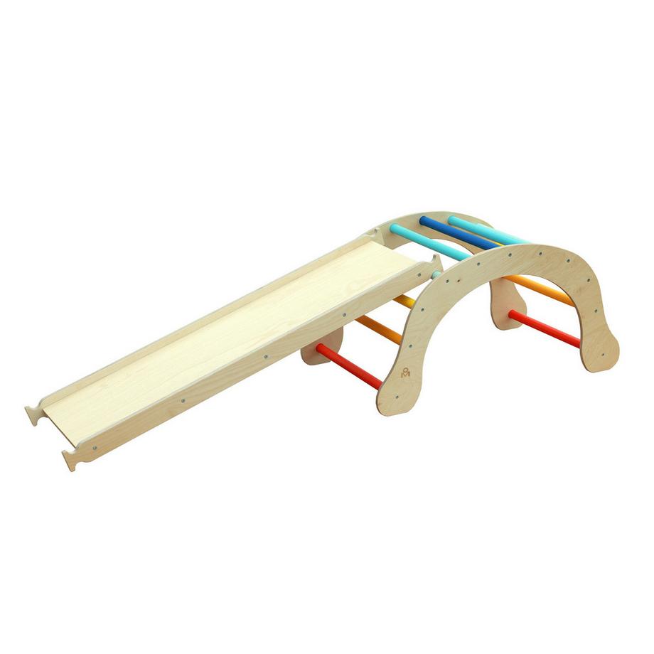 Montessori  Kletterbogen + XXL Rutsche - Hell 