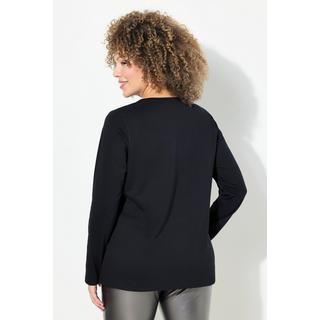 Ulla Popken  Maglia a costine con trecce, scollo a V e maniche lunghe 