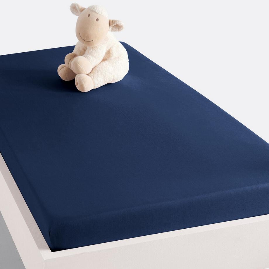 Drap housse enfant uni en polycoton