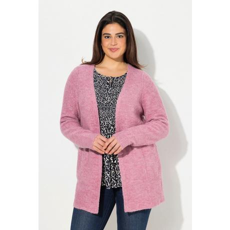 Ulla Popken  Strickjacke, A-Linie, offenes Modell, Taschen 