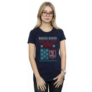 DC COMICS  Tshirt JUSTICE LEAGUE MOVIE WONDER WOMAN FLAG 