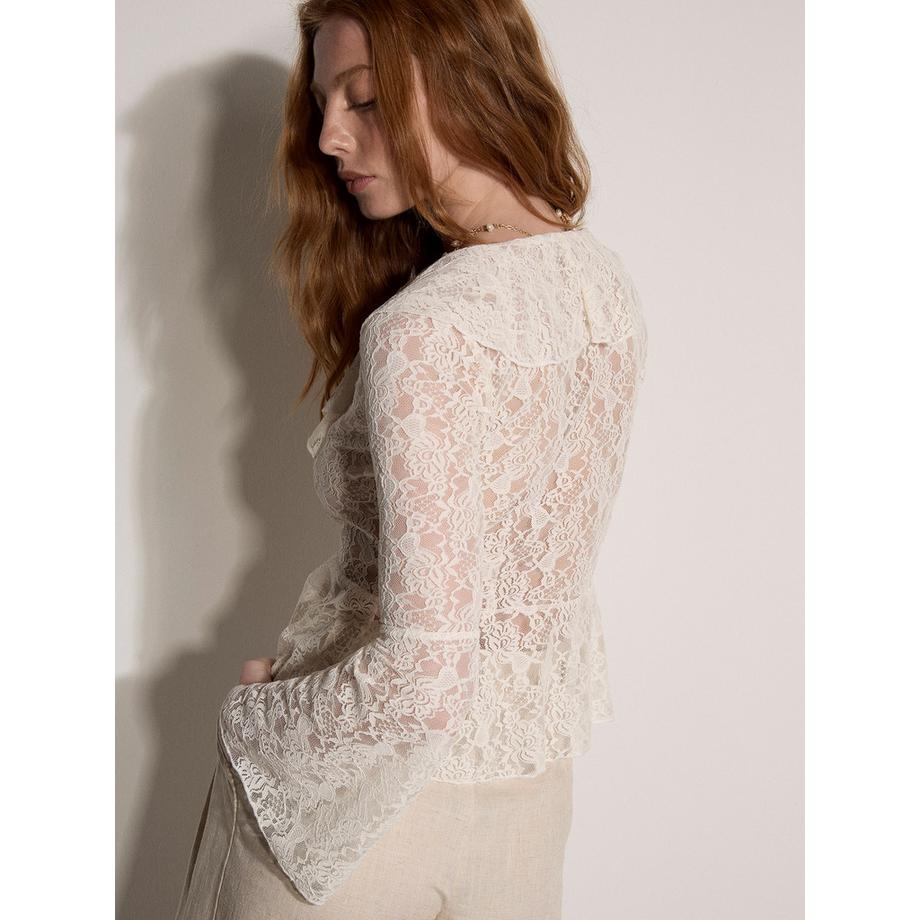 APRICOT Spitzen Rüschen Cardigan  
