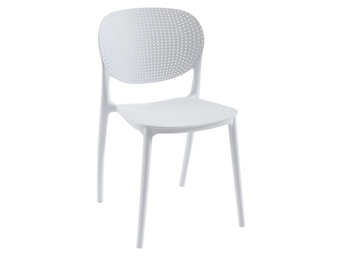 Vente-unique Chaise empilable en polypropylène - Blanc - CARETANE  