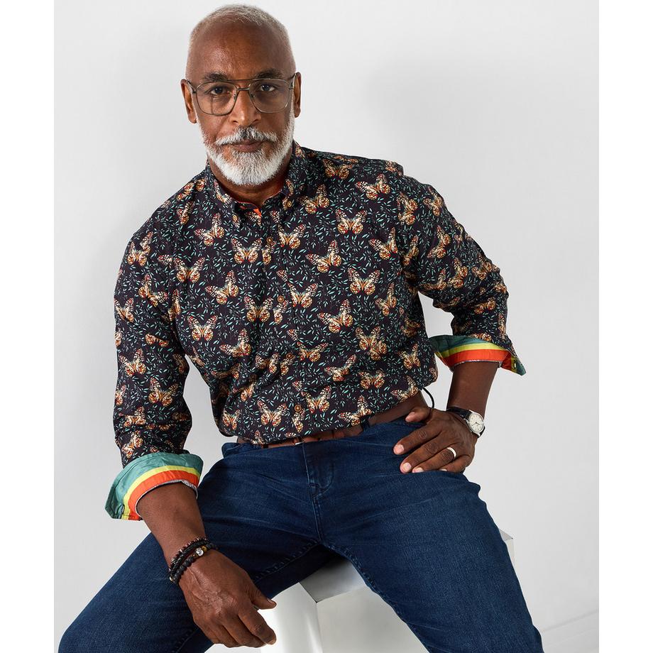 Langarmhemd mit Schmetterlingsmotiv