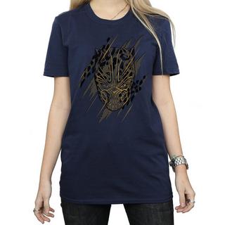 MARVEL  Tshirt BLACK PANTHER GOLD HEAD 