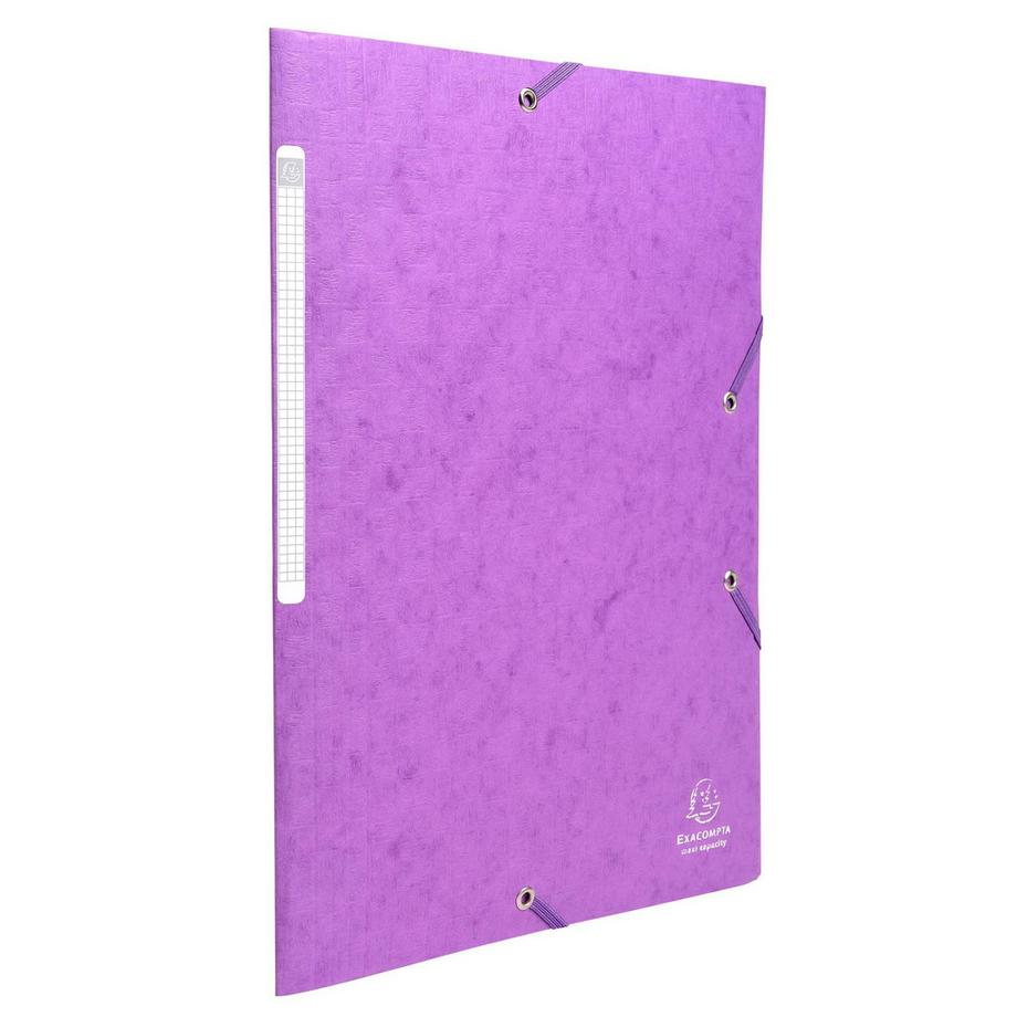 Exacompta Cartella 3 lembi con elastici Maxi Capacity cartoncino lustré 600g/mq Scotten - A4 - x 25  