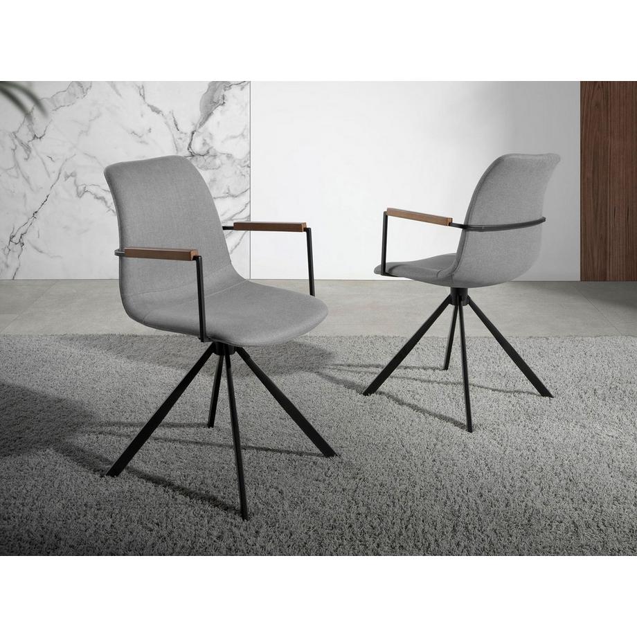 ANGEL CERDA Drehstuhl aus dunkelgrauem Stoff  